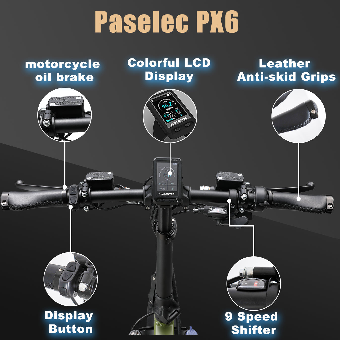 Paselec PX6 Foldable Ebike with 750W Motor 9 Speed Gears Hydraulic bra paselecbike