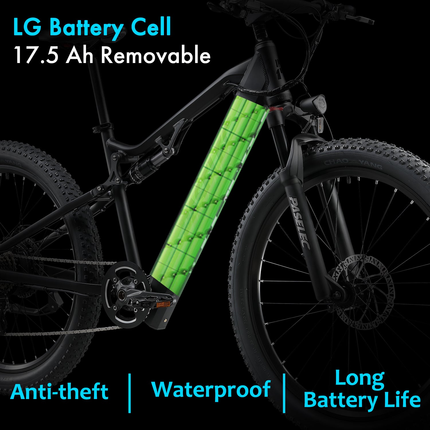 Climber Battery, 48V 17.5Ah with 8 Protection, Lithium Batteries For Electric Bike