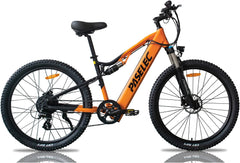 Paselec GS9 Electric Mountain Bike with 13ah Battery, 9-Speed Gear System and 500W Bafang Motor (Black)
