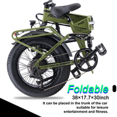 Paselec PX6 Foldable EBike with 750W Motor Shimano 7 Gears Hydraulic oil brake 12Ah Removable Battery