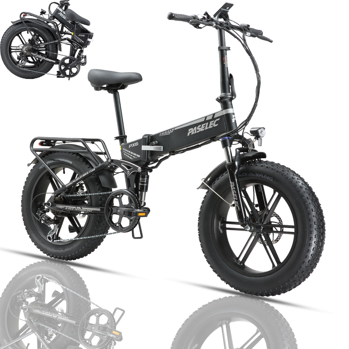 Paselec PX6 750W 20*4.0 Fat Tire Folding Ebike