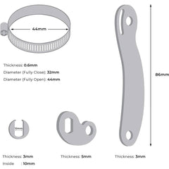 Universal Torque Arm Conversion Kits for Electric Bicycle, 6 pc