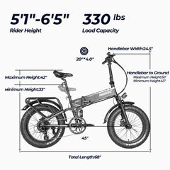 Paselec PX6 Foldable Ebike with 750W Motor 9-Speed Gears Hydraulic brakes and 12Ah Removable Battery