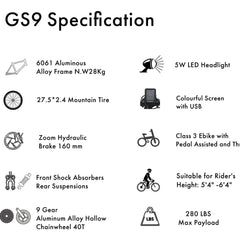 Paselec GS9 Electric Mountain Bike